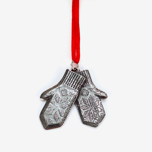 Mittens Pewter Ornament 