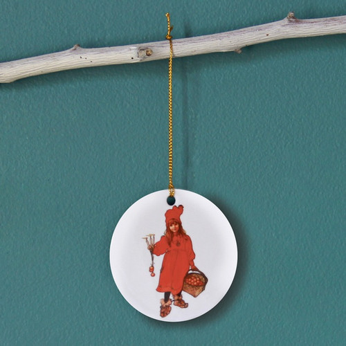 Apple Girl Ceramic Ornament