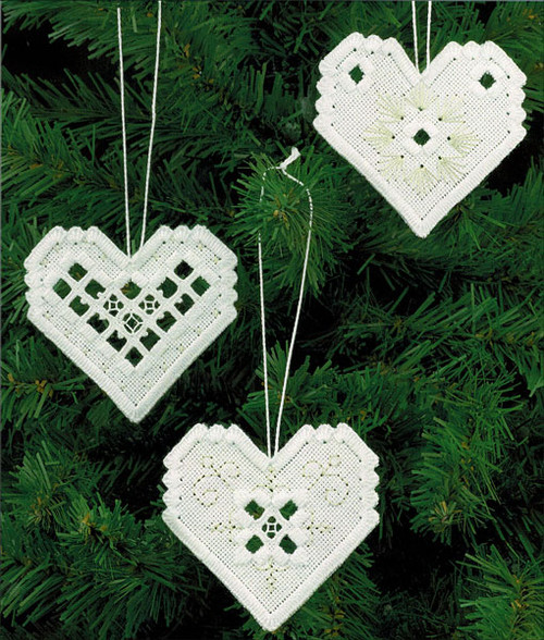 Hardanger Hearts Ornament Kit 