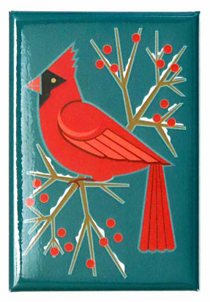 Cindy Lindgren Cardinal & Berries Magnet