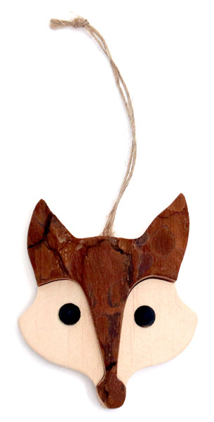 Bark Fox Head Ornament