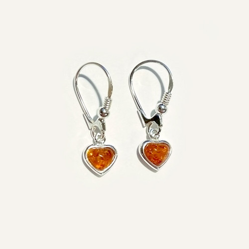 Amber Heart Earrings