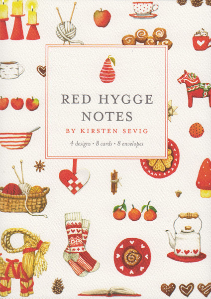 Red Hygge Notecards by Kirsten Sevig