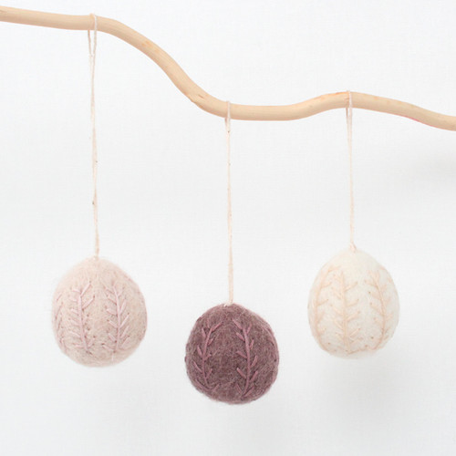 Embroidered Egg Ornaments Rose