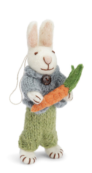 Small Bunny with Blue Jacket & Carrot