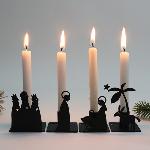 Mini Nativity Candleholder Set