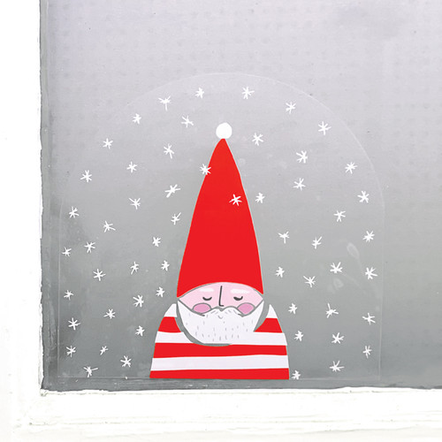 Sleepy Nisse Window Decal
