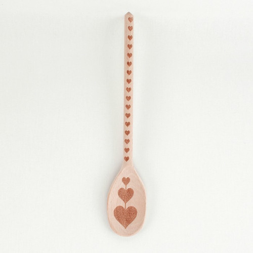 Engraved Wood Spoon - Hearts