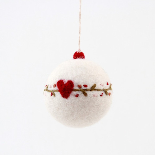 Felt Bauble Ornament - Heart