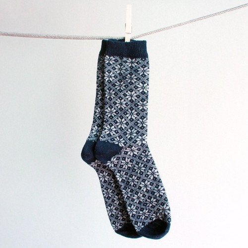 Wool Wear - Navy Blue with Selbu Stars Socks