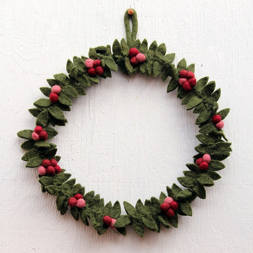 Felt Wreath with Red Berries