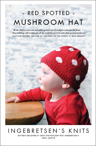 Mushroom Hat Knitting Pattern - Paper