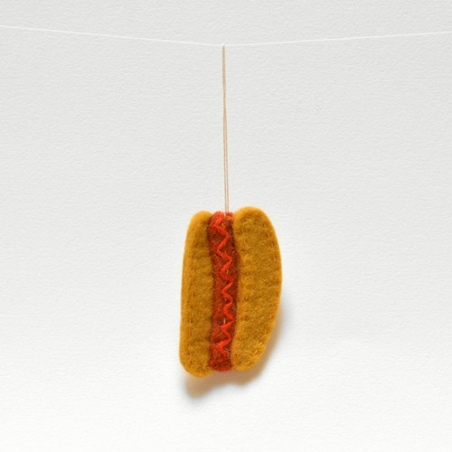 Hotdog Felt Ornament