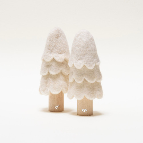 White Felted Christmas Trees
