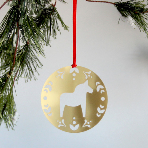 Dala Horse Brass Ornament