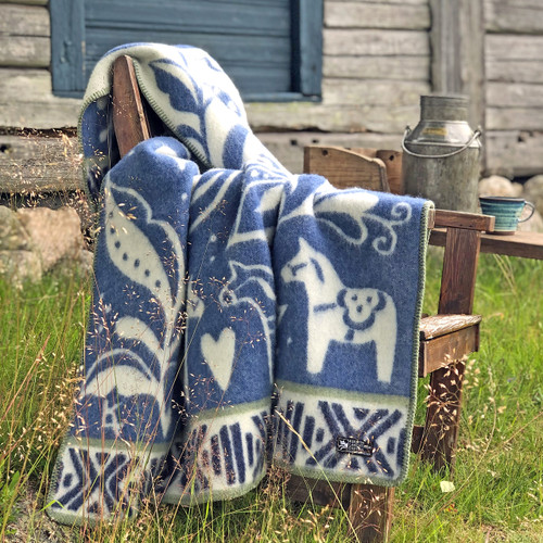 Dalacarlia Blue Wool Blanket