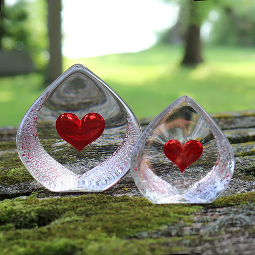 Mats Jonasson Heart Crystal Block