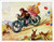 Vintage Easter Card - Cyclists