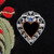Blue Stone Sølje Heart Brooch