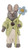 Small Gray Bunny with Jacket and Flower