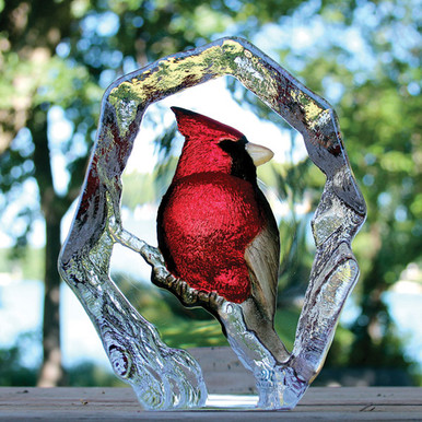 Mats Jonasson Cardinal Crystal Block