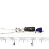 Cobalt Sea Glass and Midnight Blue Ancient Roman Glass Necklace on ruler for size reference.
