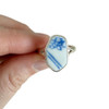 Blue and White Sea Pottery Split Flower Band - Size 9