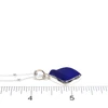 Cobalt Bottle Lip Sea Glass Single Bezel Necklace on ruler for size reference.