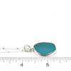Aqua Sea Glass Single Bezel Necklace on ruler for size reference.