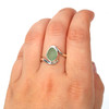 Seafoam Sea Glass Serenity Ring - Size 9 on model for color reference.