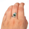 Green Leaf Davenport Serenity Ring - Size 9 on model for color reference.