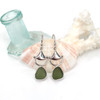 Olive Sea Glass Bit Earrings