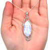 Lace Agate Whirling Wave Necklace on model for color reference.