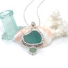 Aqua Allure and Seafoam Sea Glass Enchanted Cove Double Necklace