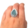 Aqua Treat Sea Glass Enchanted Cove Ring - Size 9 on model for color reference.