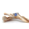 Cornflower Sea Glass Stack Ring- Size 6
