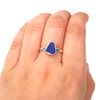 Cobalt Sea Glass Stack Ring - Size 7 on model for color reference.