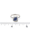 Blue and White Cross Stitch Sea Pottery Ring - Size 7 on ruler for size reference.