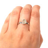 Seafoam Sea Glass Stack Ring- Size 9 on model for color reference.