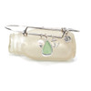 Seafoam Bright Sea Glass Adjustable Anchor Charm Bangle Bracelet