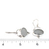 Gray Light Sea Glass Sailor's Arch Earrings on ruler for size reference.