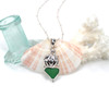 Green Forest Sea Glass Double Pumpkin Necklace