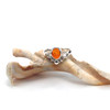 Orange Embossed Sea Glass Spider Ring - Size 9