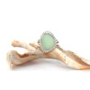 Seafoam Milk Glass Rope Ring - Size 9