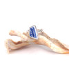 Blue and White Tropical Leaf Sea Pottery Wave Ring - Size 9