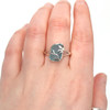 Aqua Elongated Sea Glass Lily Ring - Size 9 on model for color reference.