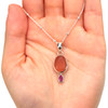 Pink Sea Glass and Ruby Double Necklace on model for color reference.
