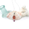 Pink Sea Glass and Ruby Double Necklace