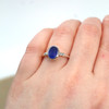 Sea Glass Engagement Ring  in the light