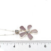 Lovely Lavender Sea Glass Flower Necklace on ruler for size reference